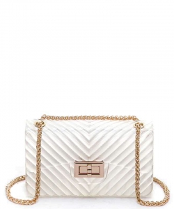 Chevron Embossed Large Jelly Bag 7062 CLEAR